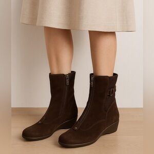 Aquatalia Dark Brown Ankle Booties